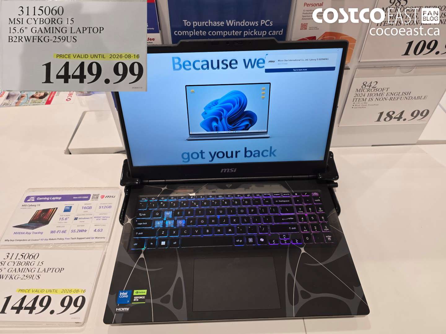 3115060 MSI CYBORG 15 15.6