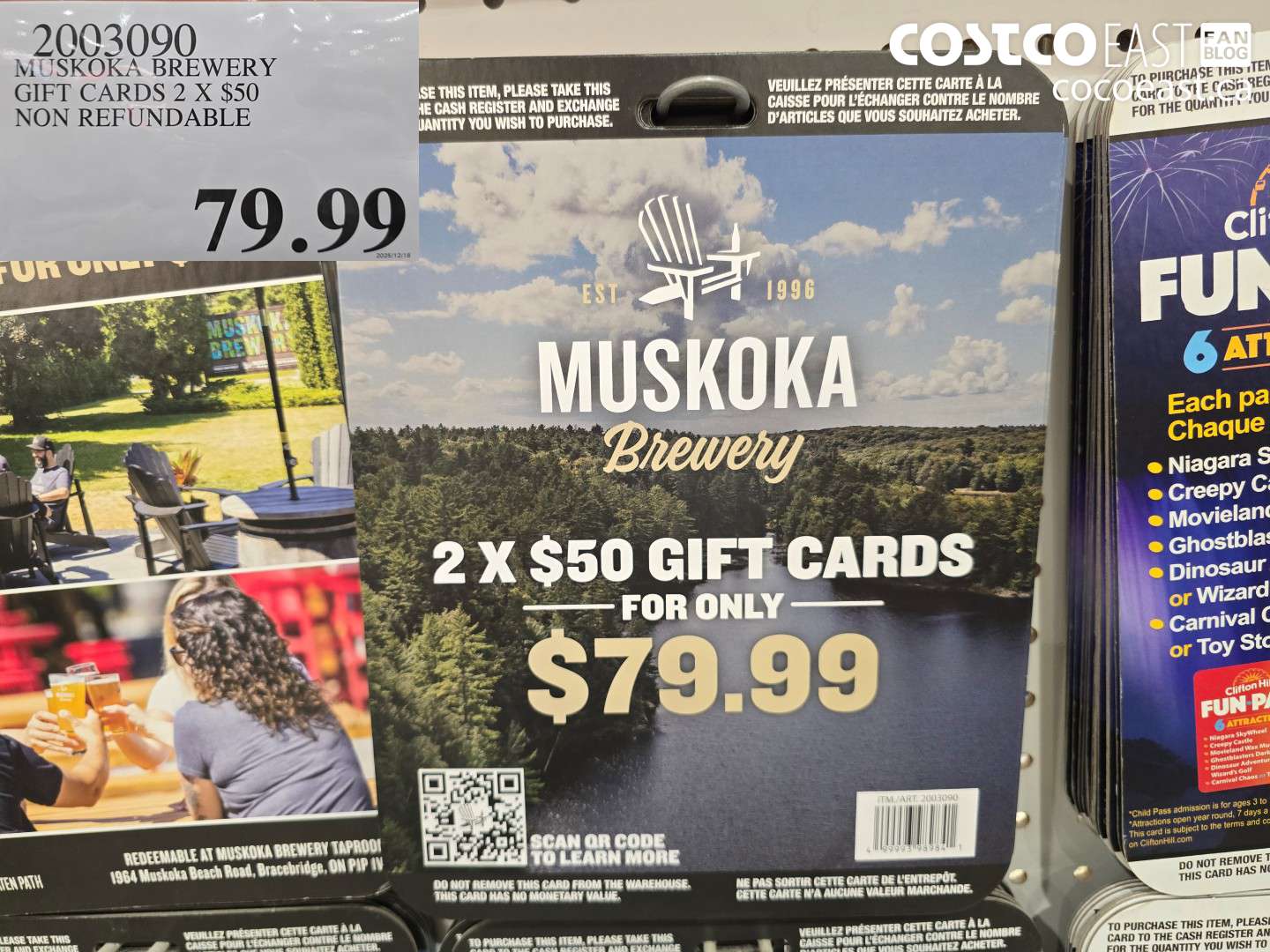 2003090 MUSKOKA BREWERY GIFT CARDS 2 X $50 NON REFUNDABLE $79.99