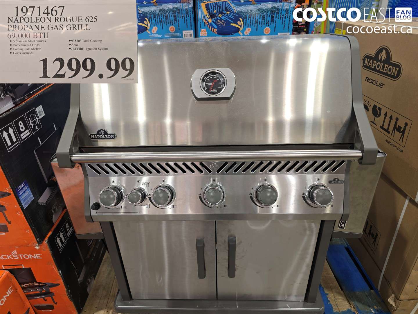 1971467 NAPOLEON ROGUE 625 PROPANE GAS GRILL 69,000 BTU $1299.99