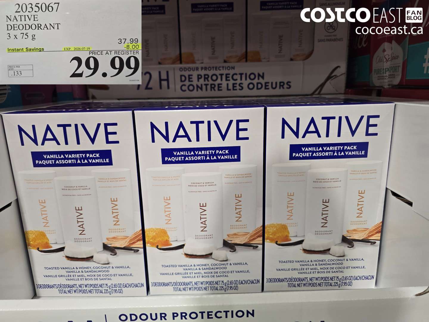 2035067 NATIVE DEODORANT 3 X 75 G ($8.00 INSTANT SAVINGS EXPIRES ON 2026-07-19) $29.99