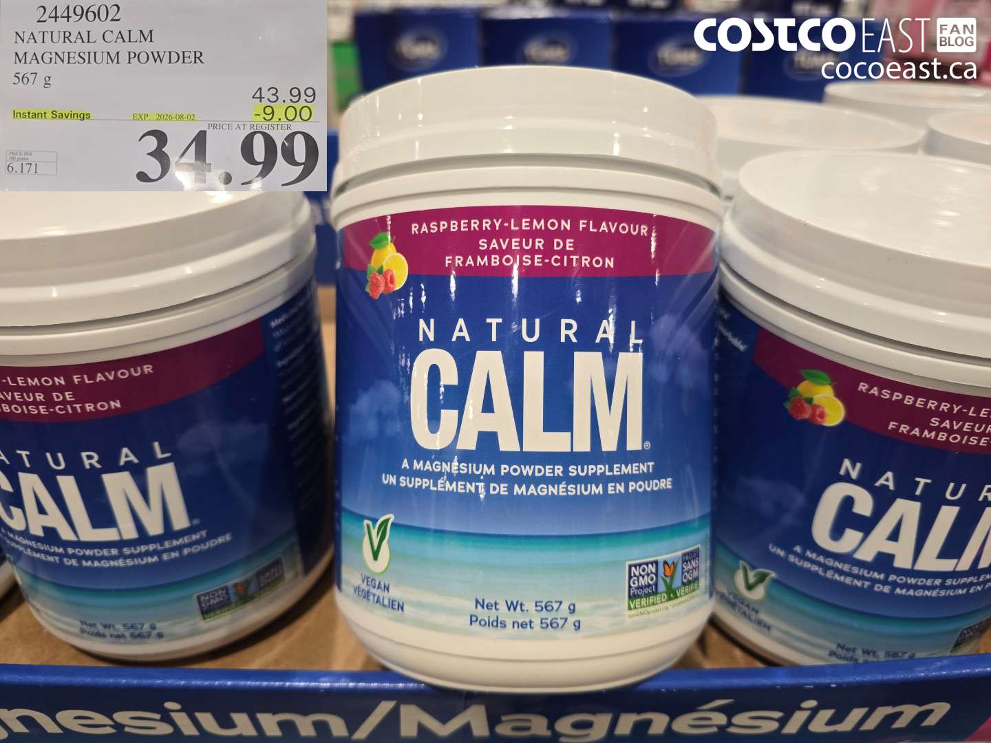 2449602 NATURAL CALM MAGNESIUM POWDER 567 G ($9.00 INSTANT SAVINGS EXPIRES ON 2026-08-02) $34.99