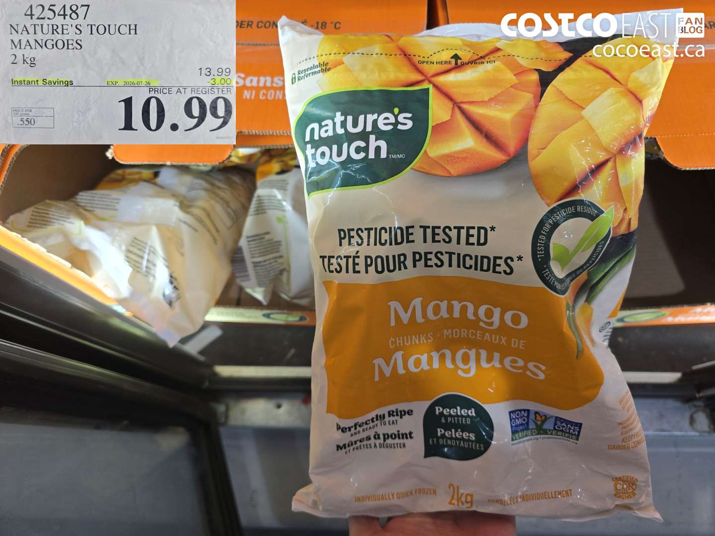 425487 NATURE'S TOUCH MANGOES 2 KG ($3.00 INSTANT SAVINGS EXPIRES ON 2026-07-26) $10.99