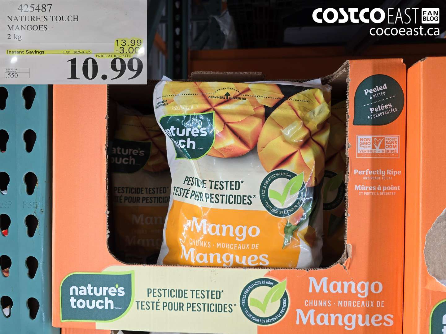 425487 NATURE'S TOUCH MANGOES 2 KG ($3.00 INSTANT SAVINGS EXPIRES ON 2026-07-26) $10.99