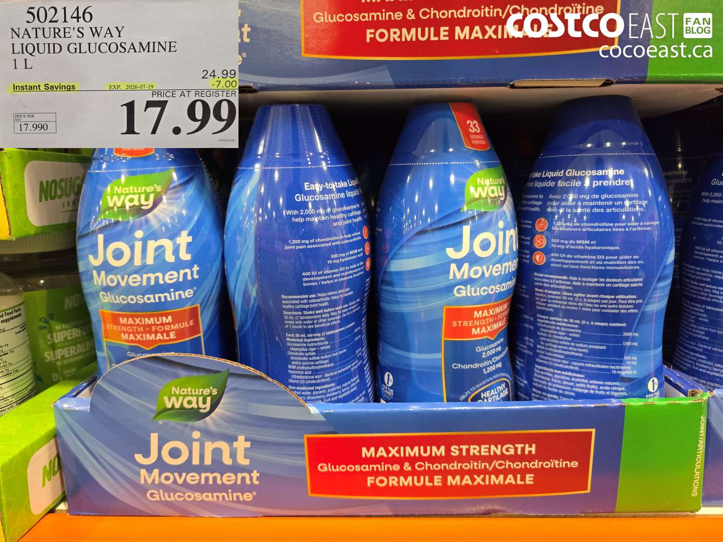 502146 NATURE'S WAY LIQUID GLUCOSAMINE 1 L ($7.00 INSTANT SAVINGS EXPIRES ON 2026-07-19) $17.99