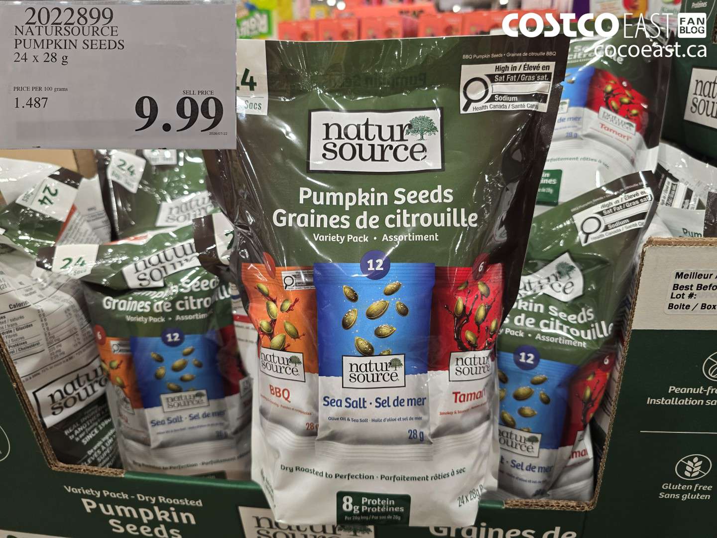 2022899 NATURSOURCE PUMPKIN SEEDS 24 X 28 G $9.99
