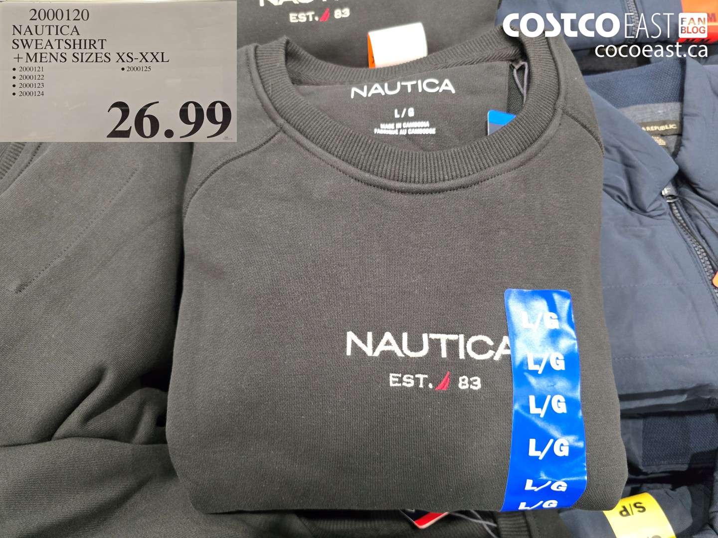 2000120 NAUTICA SWEATSHIRT + MENS SIZES XS-XXL $26.99
