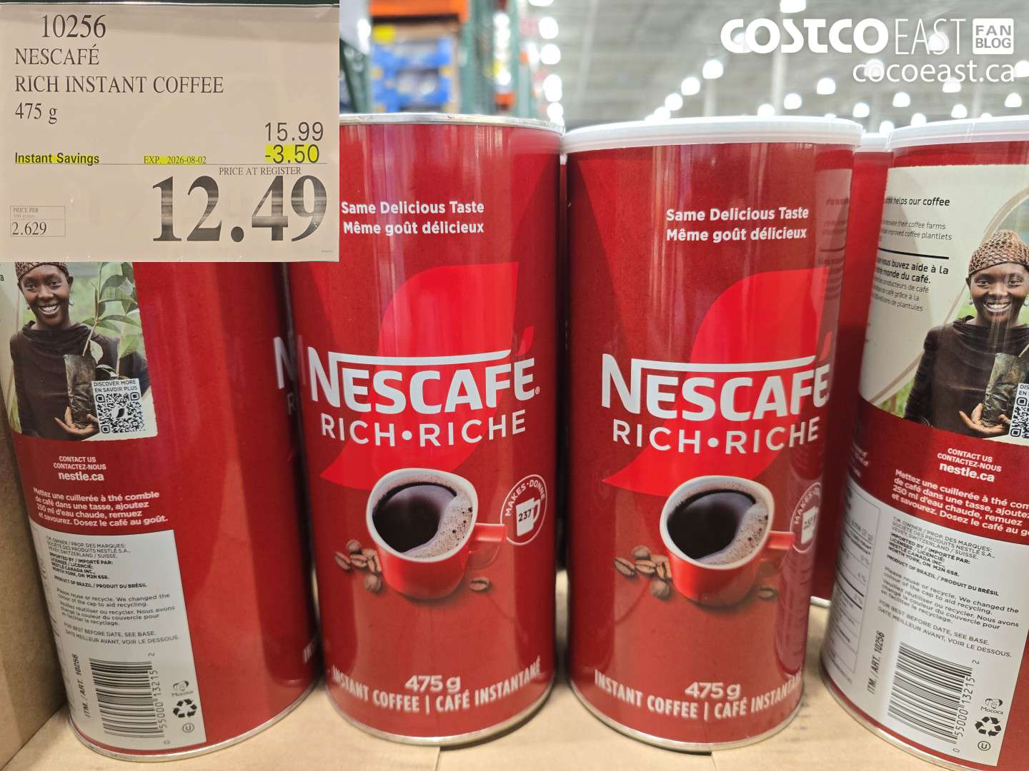10256 NESCAFÉ RICH INSTANT COFFEE 475 G ($3.50 INSTANT SAVINGS EXPIRES ON 2026-08-02) $12.49