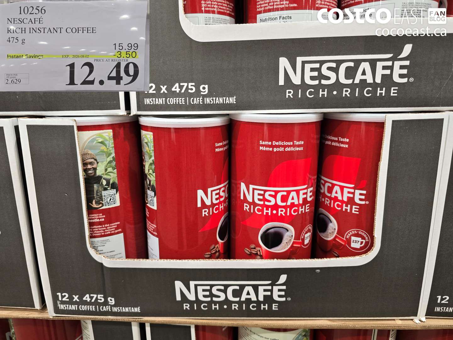 10256 NESCAFÉ RICH INSTANT COFFEE 475 G ($3.50 INSTANT SAVINGS EXPIRES ON 2026-08-02) $12.49
