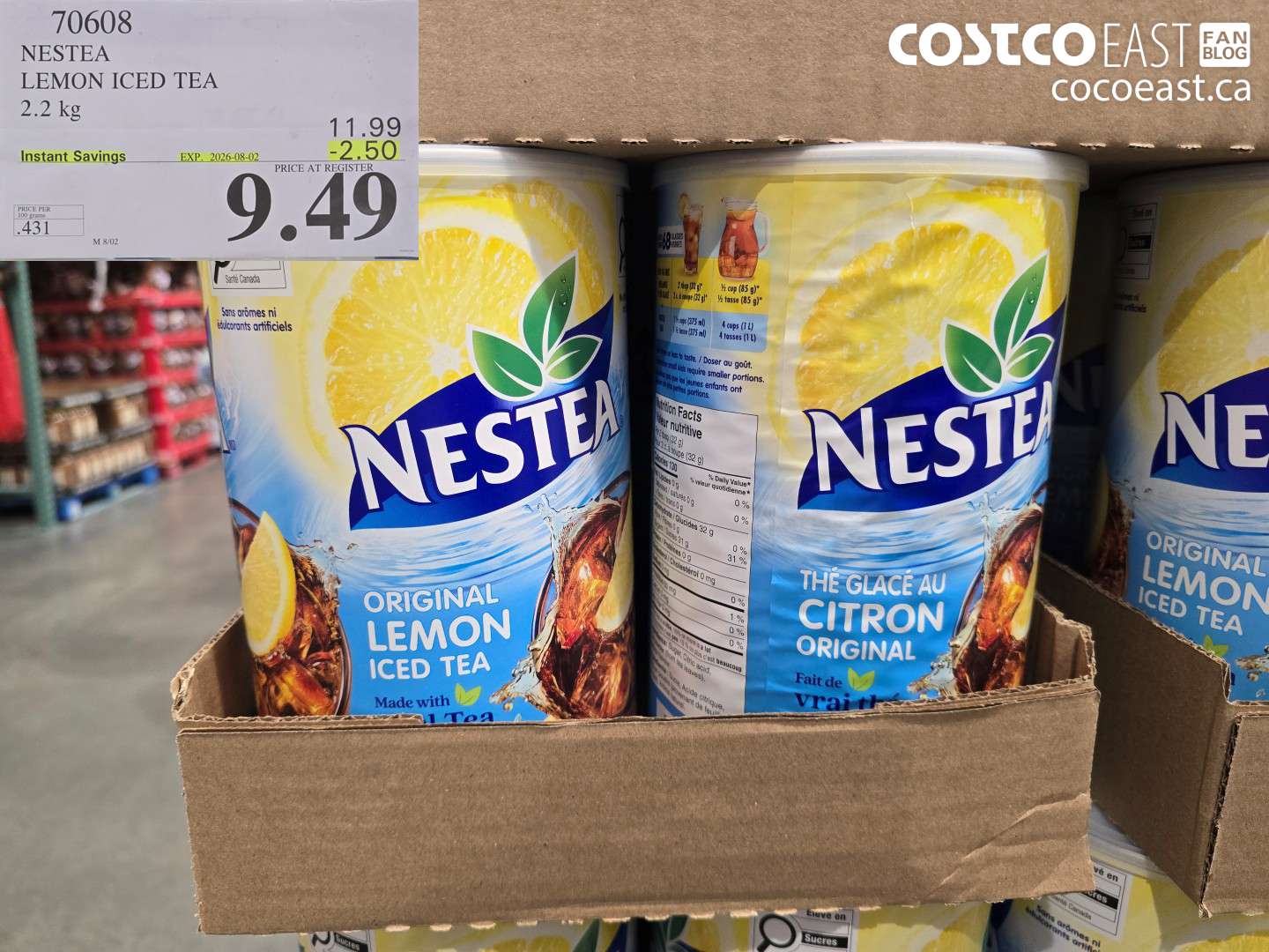 70608 NESTEA LEMON ICED TEA 2.2 KG ($2.50 INSTANT SAVINGS EXPIRES ON 2026-08-02) $9.49
