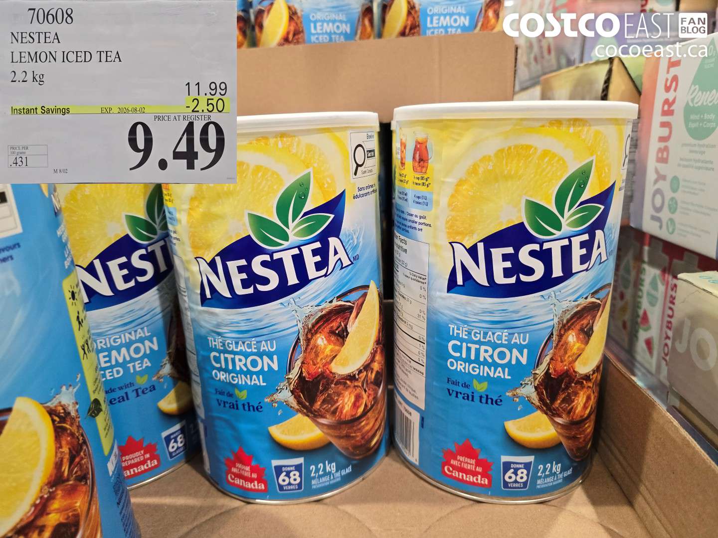 70608 NESTEA LEMON ICED TEA 2.2 KG ($2.50 INSTANT SAVINGS EXPIRES ON 2026-08-02) $9.49