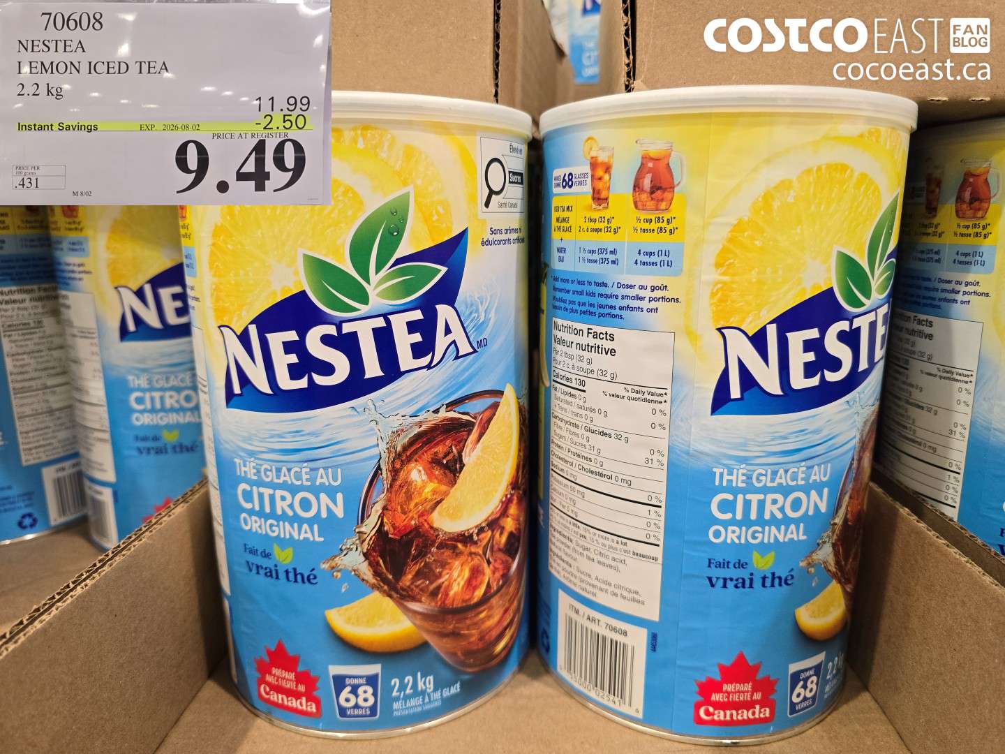 70608 NESTEA LEMON ICED TEA 2.2 KG ($2.50 INSTANT SAVINGS EXPIRES ON 2026-08-02) $9.49