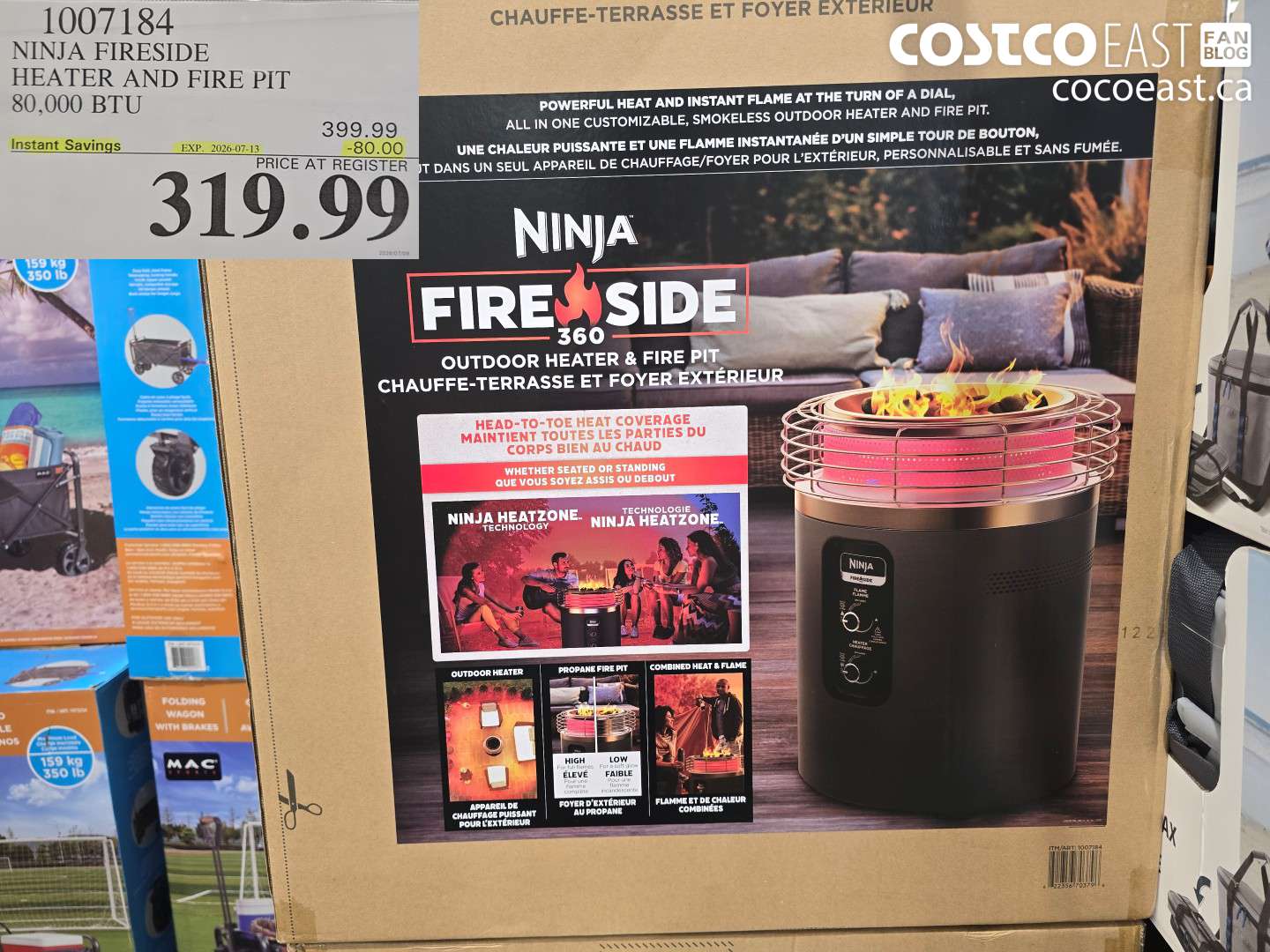 1007184 NINJA FIRESIDE HEATER AND FIRE PIT 80,000 BTU ($80.00 INSTANT SAVINGS EXPIRES ON 2026-07-13) $319.99