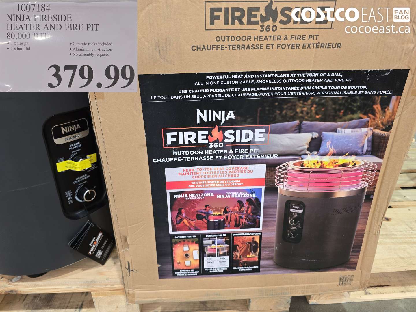 1007184 NINJA FIRESIDE HEATER AND FIRE PIT 80,000 BTU $379.99