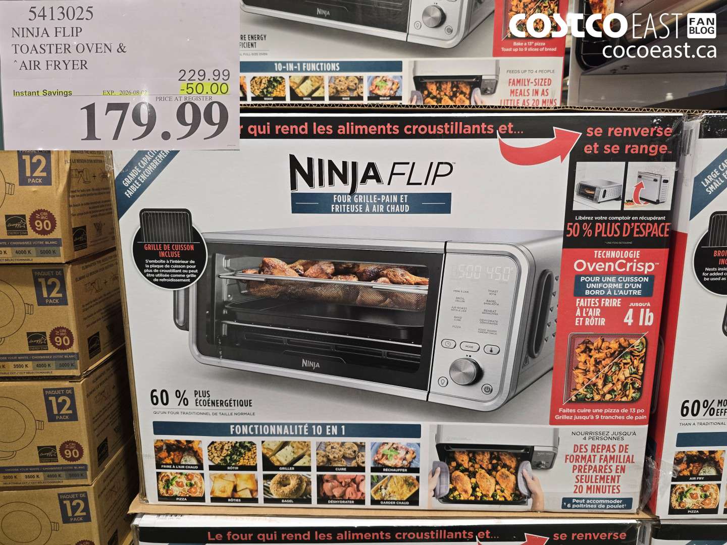 5413025 NINJA FLIP TOASTER OVEN & AIR FRYER ($50.00 INSTANT SAVINGS EXPIRES ON 2026-08-02) $179.99