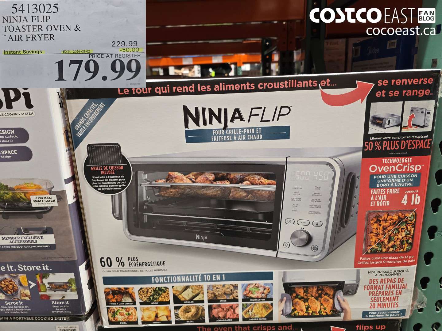 5413025 NINJA FLIP TOASTER OVEN & AIR FRYER ($50.00 INSTANT SAVINGS EXPIRES ON 2026-08-02) $179.99