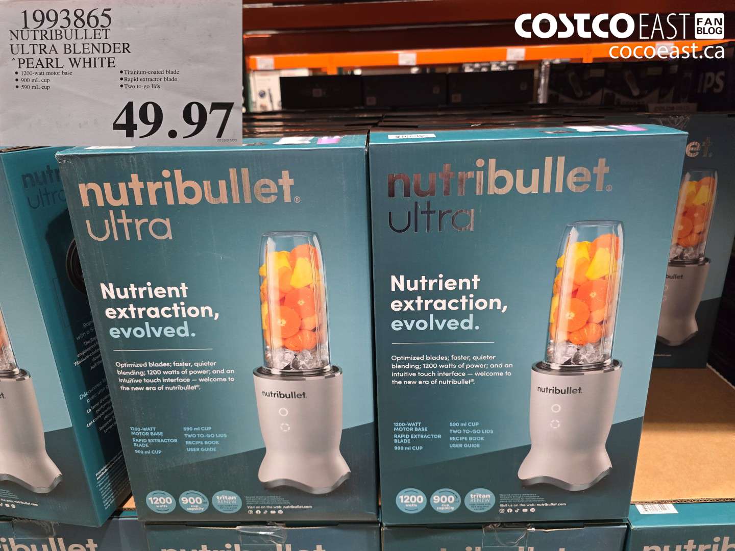 1993865 NUTRIBULLET ULTRA BLENDER PEARL WHITE $49.97