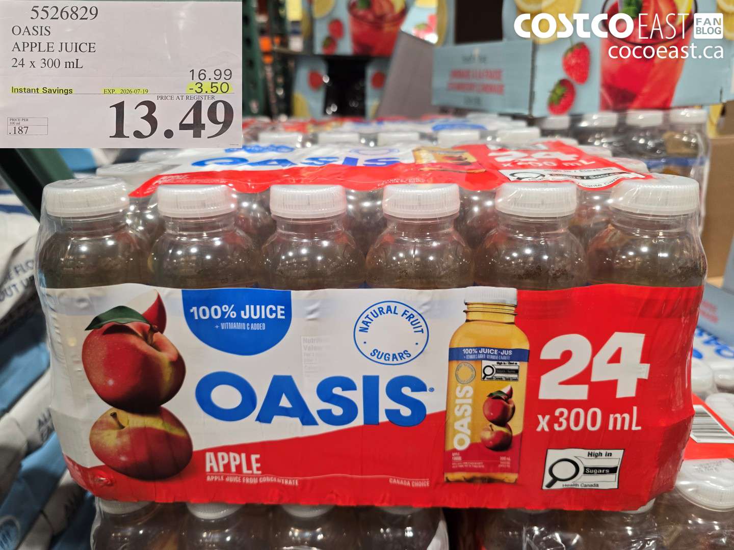 5526829 OASIS APPLE JUICE 24 X 300 ML ($3.50 INSTANT SAVINGS EXPIRES ON 2026-07-19) $13.49