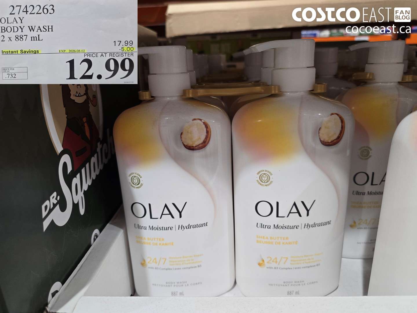 2742263 OLAY BODY WASH 2 X 887 ML ($5.00 INSTANT SAVINGS EXPIRES ON 2026-08-02) $12.99