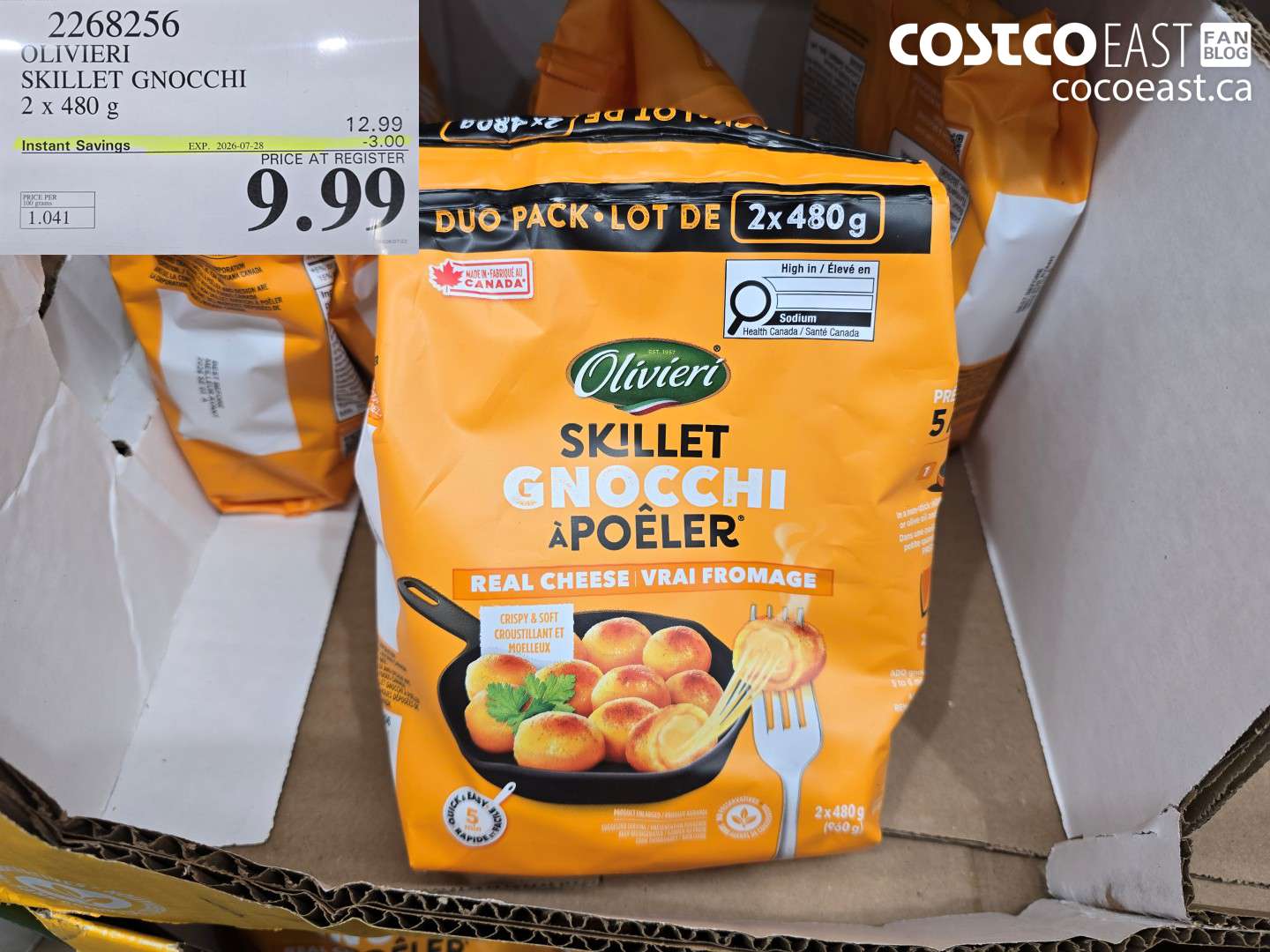 2268256 OLIVIERI SKILLET GNOCCHI 2 X 480 G ($3.00 INSTANT SAVINGS EXPIRES ON 2026-07-28) $9.99