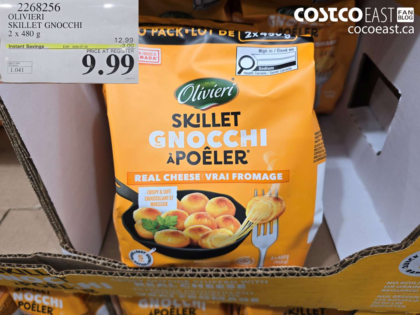 2268256 OLIVIERI SKILLET GNOCCHI 2 X 480 G ($3.00 INSTANT SAVINGS EXPIRES ON 2026-07-28) $9.99