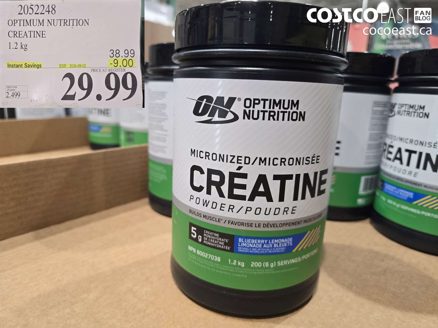 2052248 OPTIMUM NUTRITION CREATINE 1.2 KG ($9.00 INSTANT SAVINGS EXPIRES ON 2026-08-02) $29.99