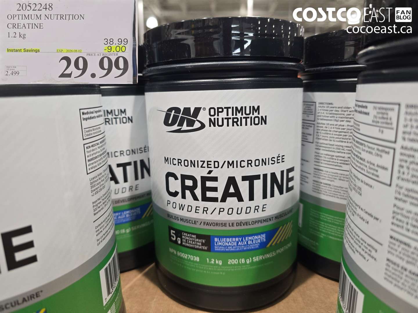 2052248 OPTIMUM NUTRITION CREATINE 1.2 KG ($9.00 INSTANT SAVINGS EXPIRES ON 2026-08-02) $29.99