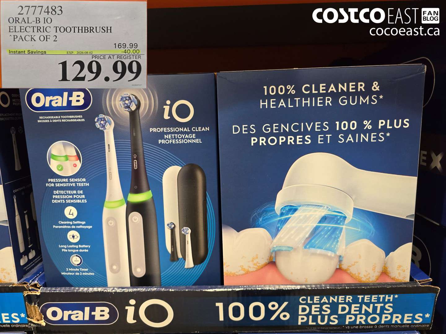 2777483 ORAL-B IO ELECTRIC TOOTHBRUSH PACK OF 2 ($40.00 INSTANT SAVINGS EXPIRES ON 2026-08-02) $129.99