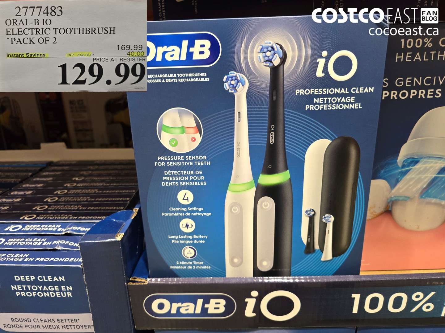 2777483 ORAL-B IO ELECTRIC TOOTHBRUSH PACK OF 2 ($40.00 INSTANT SAVINGS EXPIRES ON 2026-08-02) $129.99
