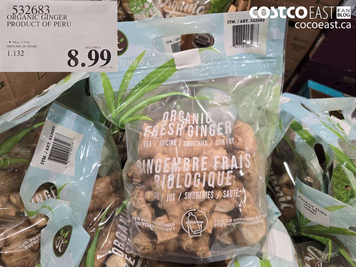 532683 ORGANIC GINGER PRODUCT OF PERU $8.99