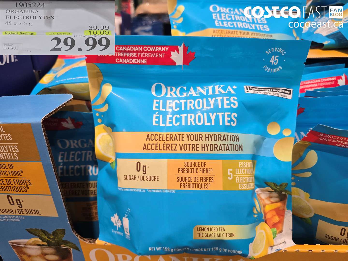 1905224 ORGANIKA ELECTROLYTES 45 X 3.5 G ($10.00 INSTANT SAVINGS EXPIRES ON 2026-08-02) $29.99