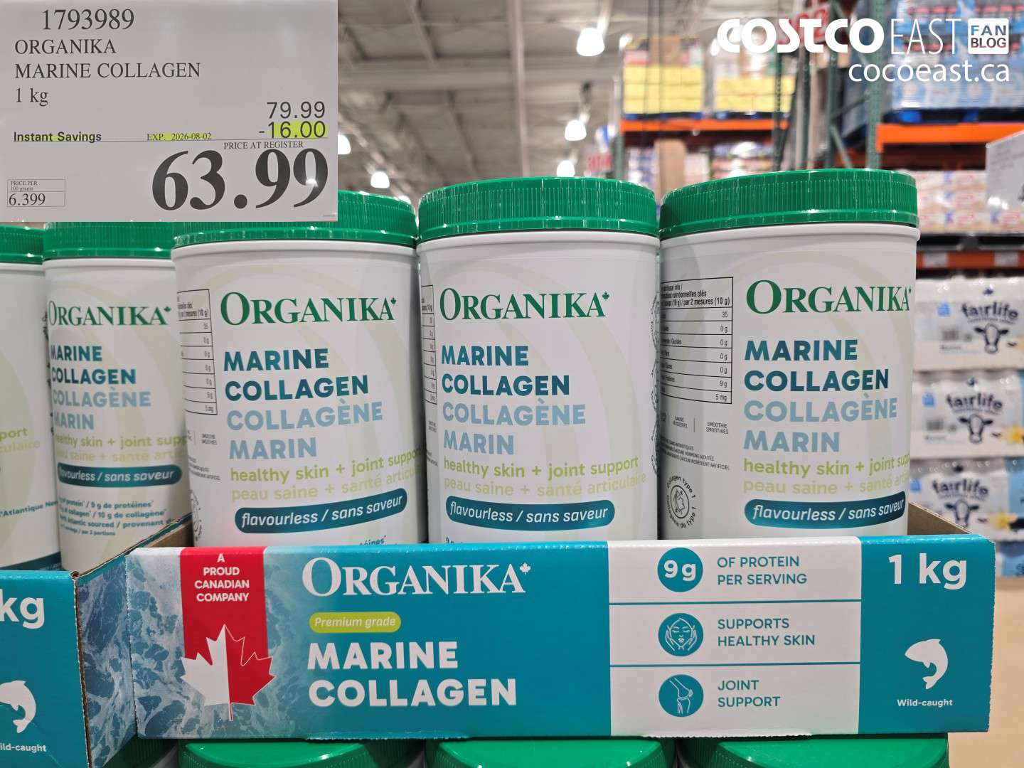 1793989 ORGANIKA MARINE COLLAGEN 1 KG ($16.00 INSTANT SAVINGS EXPIRES ON 2026-08-02) $63.99