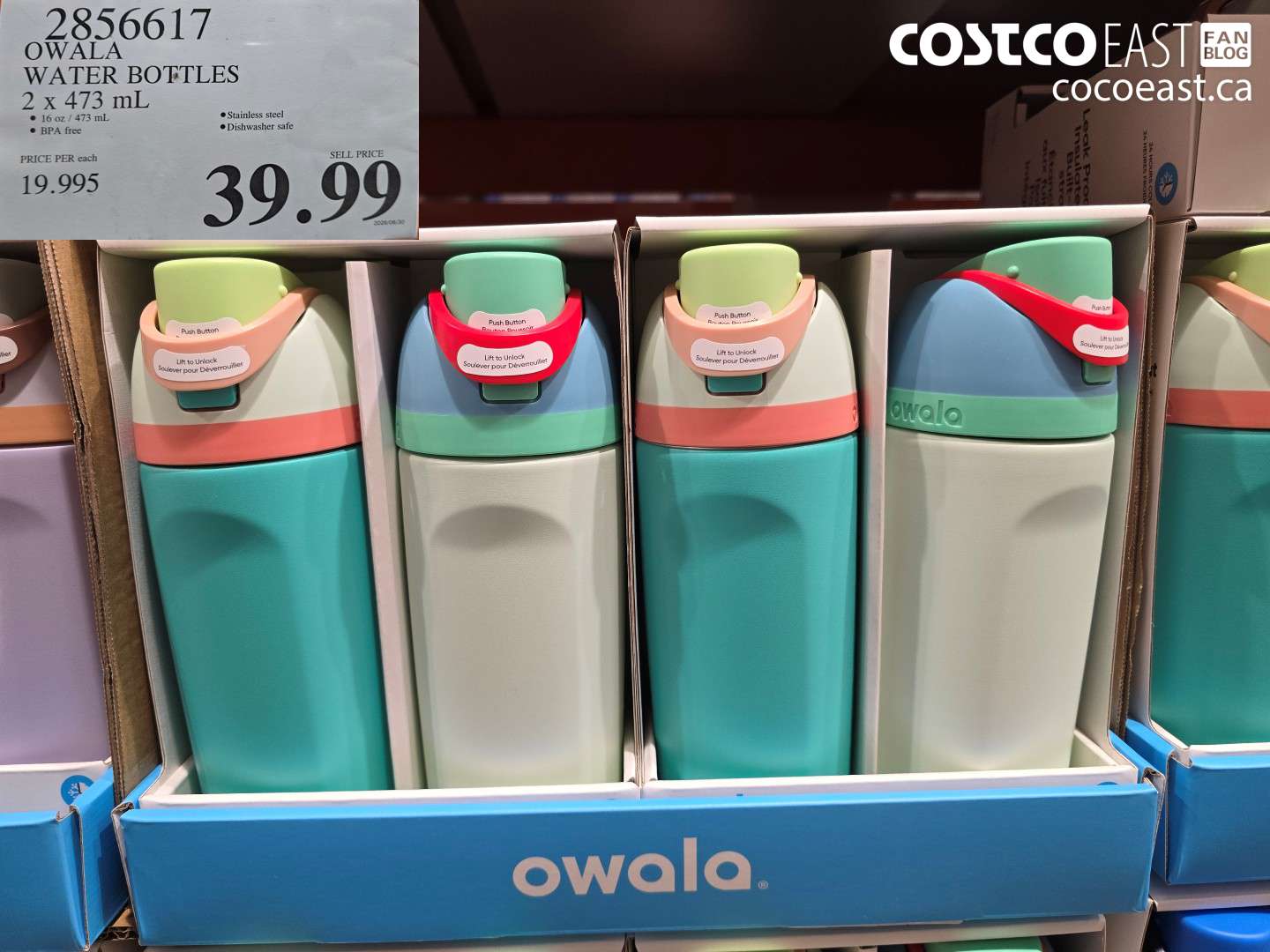 2856617 OWALA WATER BOTTLES 2 X 473 ML $39.99