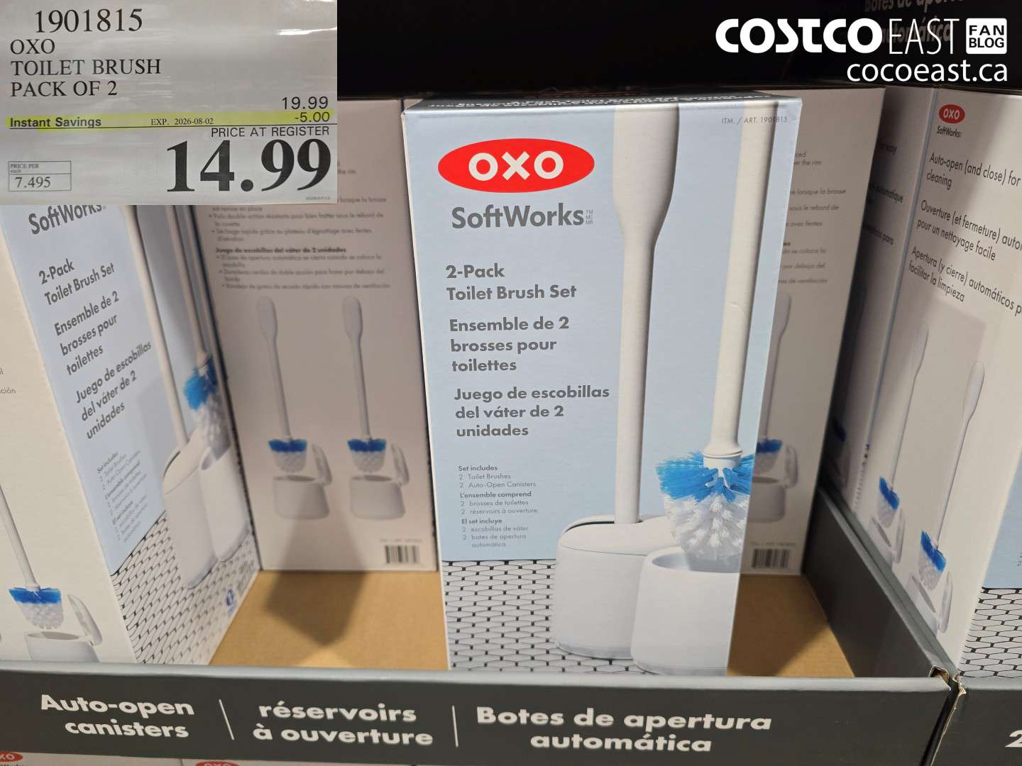 1901815 OXO TOILET BRUSH PACK OF 2 ($5.00 INSTANT SAVINGS EXPIRES ON 2026-08-02) $14.99