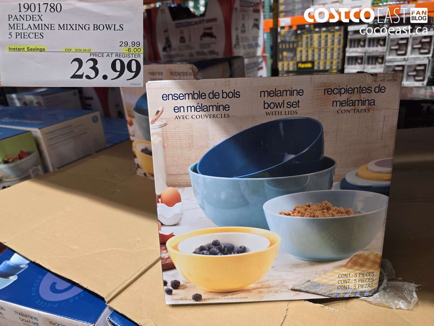 1901780 PANDEX MELAMINE MIXING BOWLS 5 PIECES ($6.00 INSTANT SAVINGS EXPIRES ON 2026-08-02) $23.99