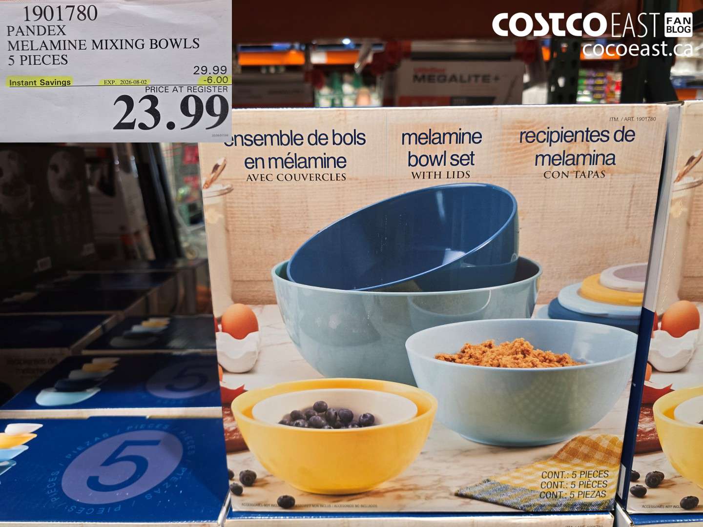 1901780 PANDEX MELAMINE MIXING BOWLS 5 PIECES ($6.00 INSTANT SAVINGS EXPIRES ON 2026-08-02) $23.99