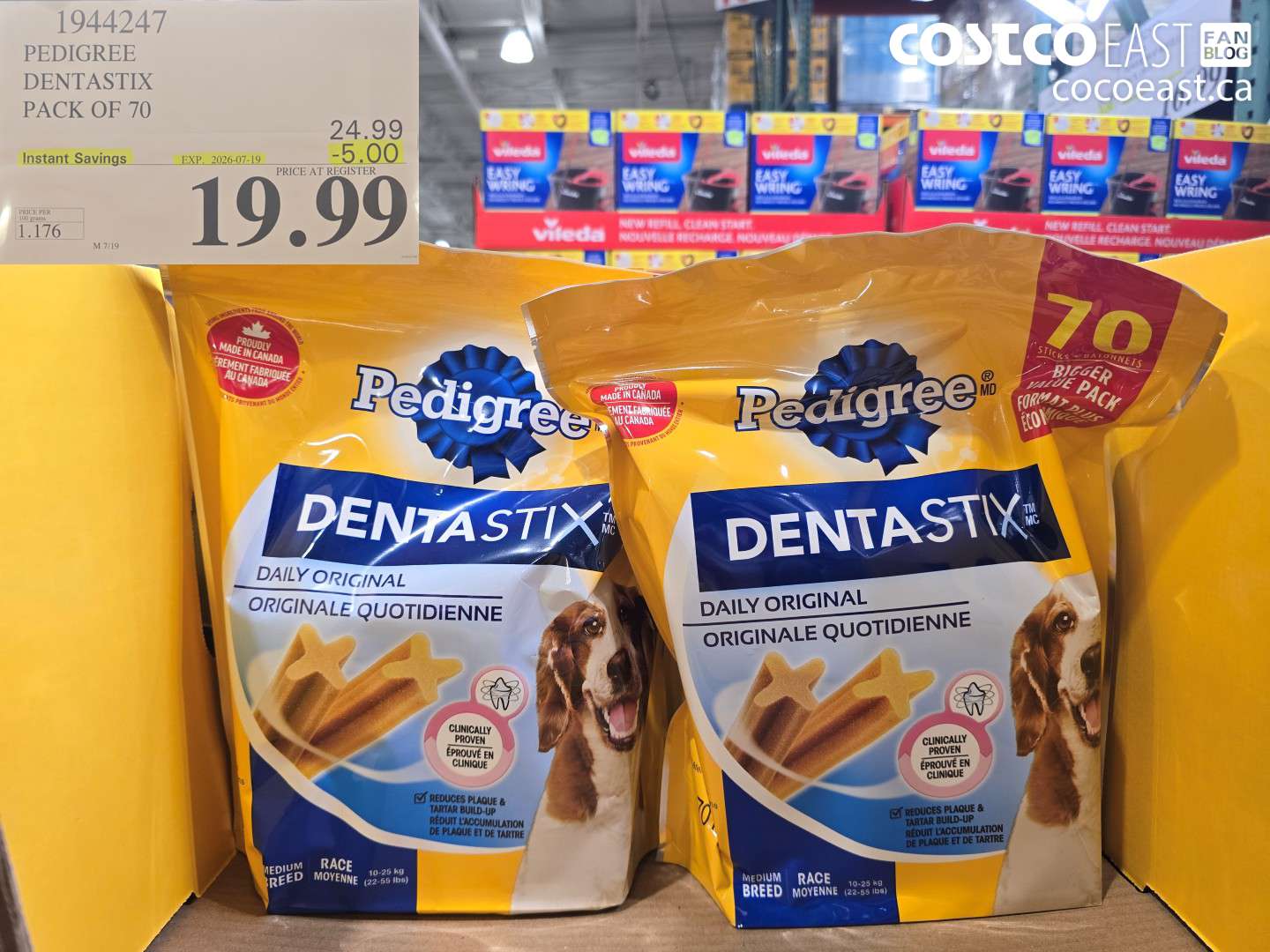 1944247 PEDIGREE DENTASTIX PACK OF 70 ($5.00 INSTANT SAVINGS EXPIRES ON 2026-07-19) $19.99