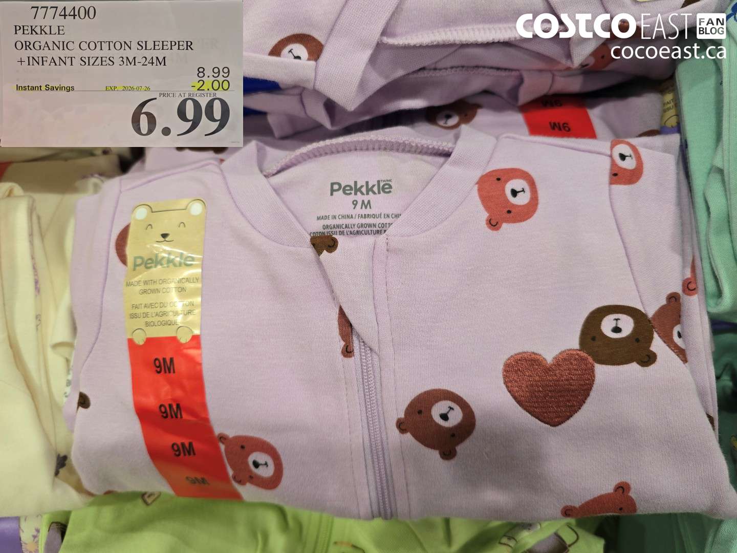 7774400 PEKKLE ORGANIC COTTON SLEEPER + INFANT SIZES 3M-24M ($2.00 INSTANT SAVINGS EXPIRES ON 2026-07-26) $6.99