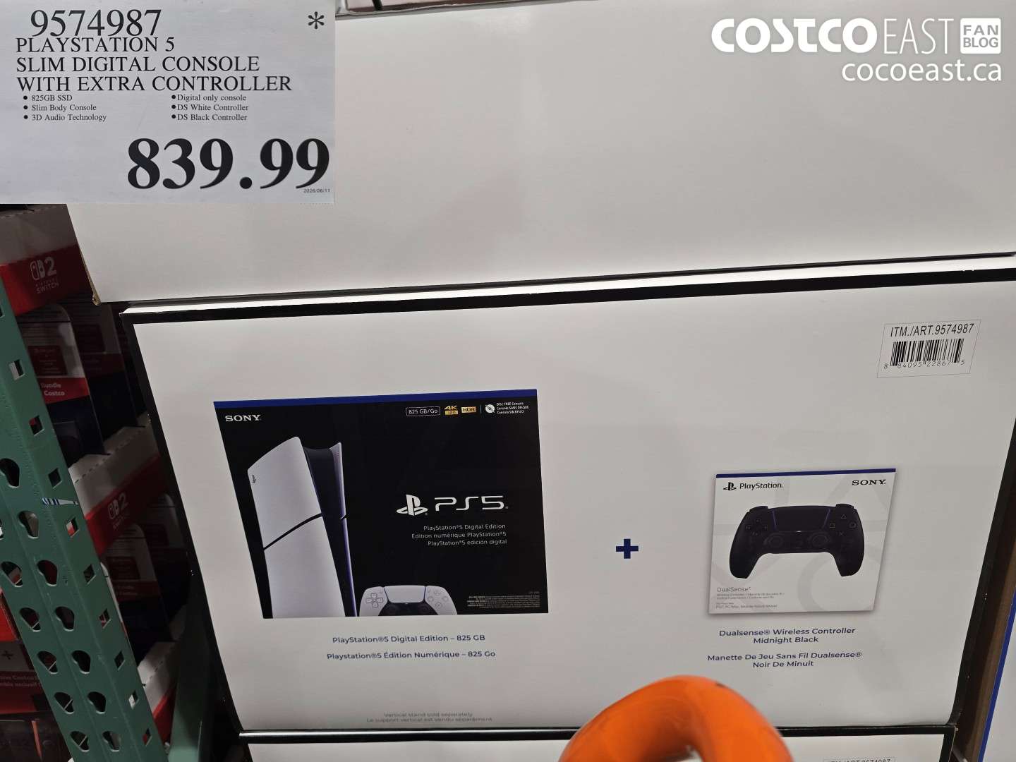 9574987 PLAYSTATION 5 SLIM DIGITAL CONSOLE WITH EXTRA CONTROLLER $839.99
