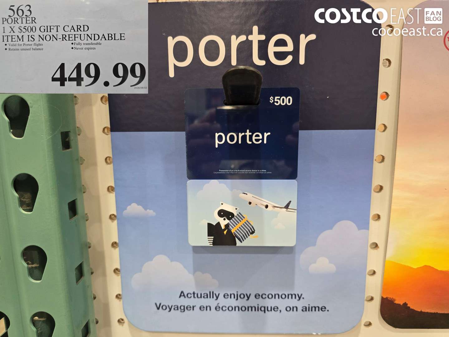 563 PORTER 1 X $500 GIFT CARD ITEM IS NON-REFUNDABLE $449.99
