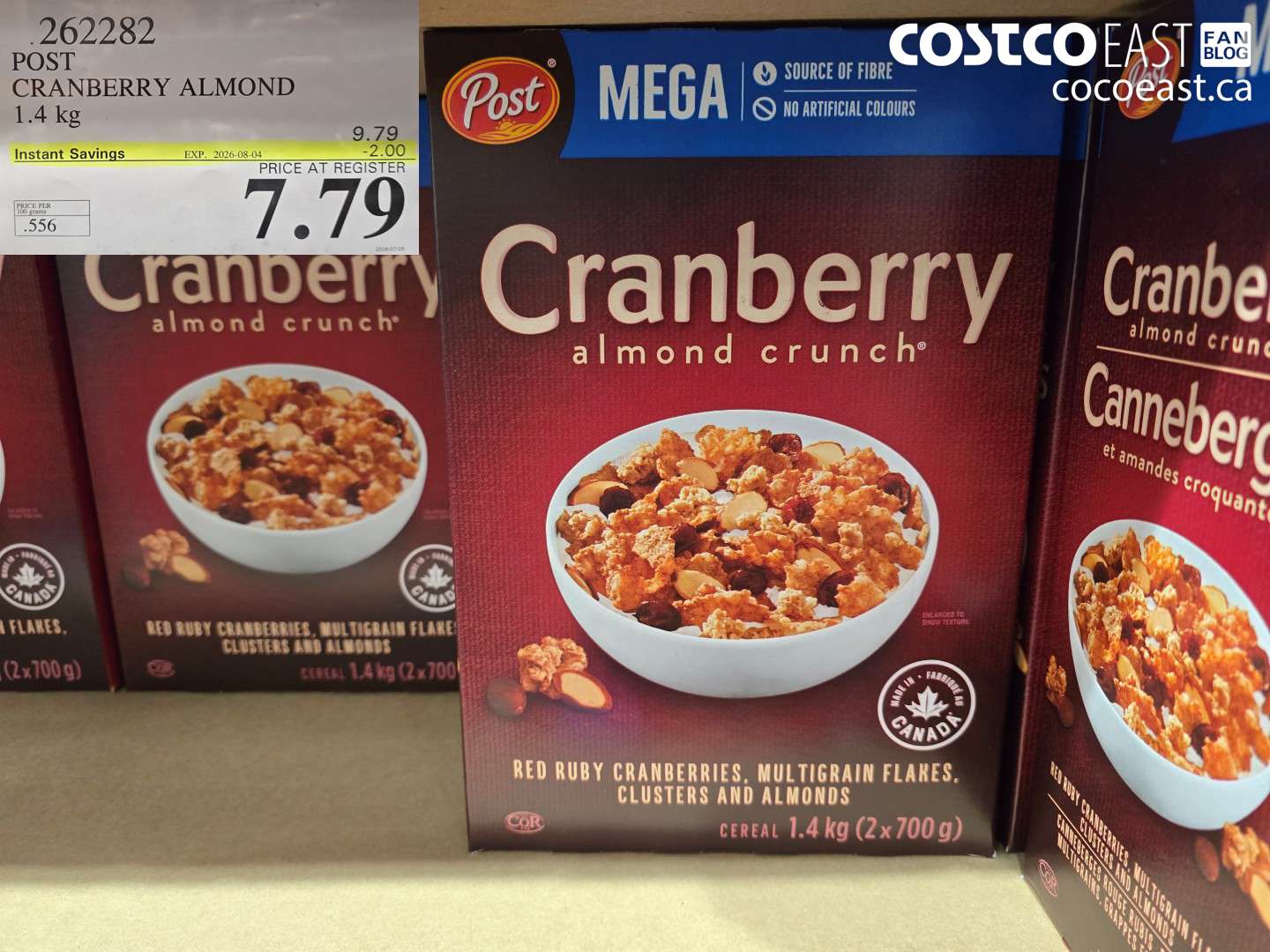 262282 POST CRANBERRY ALMOND 1.4 KG ($2.00 INSTANT SAVINGS EXPIRES ON 2026-08-04) $7.79