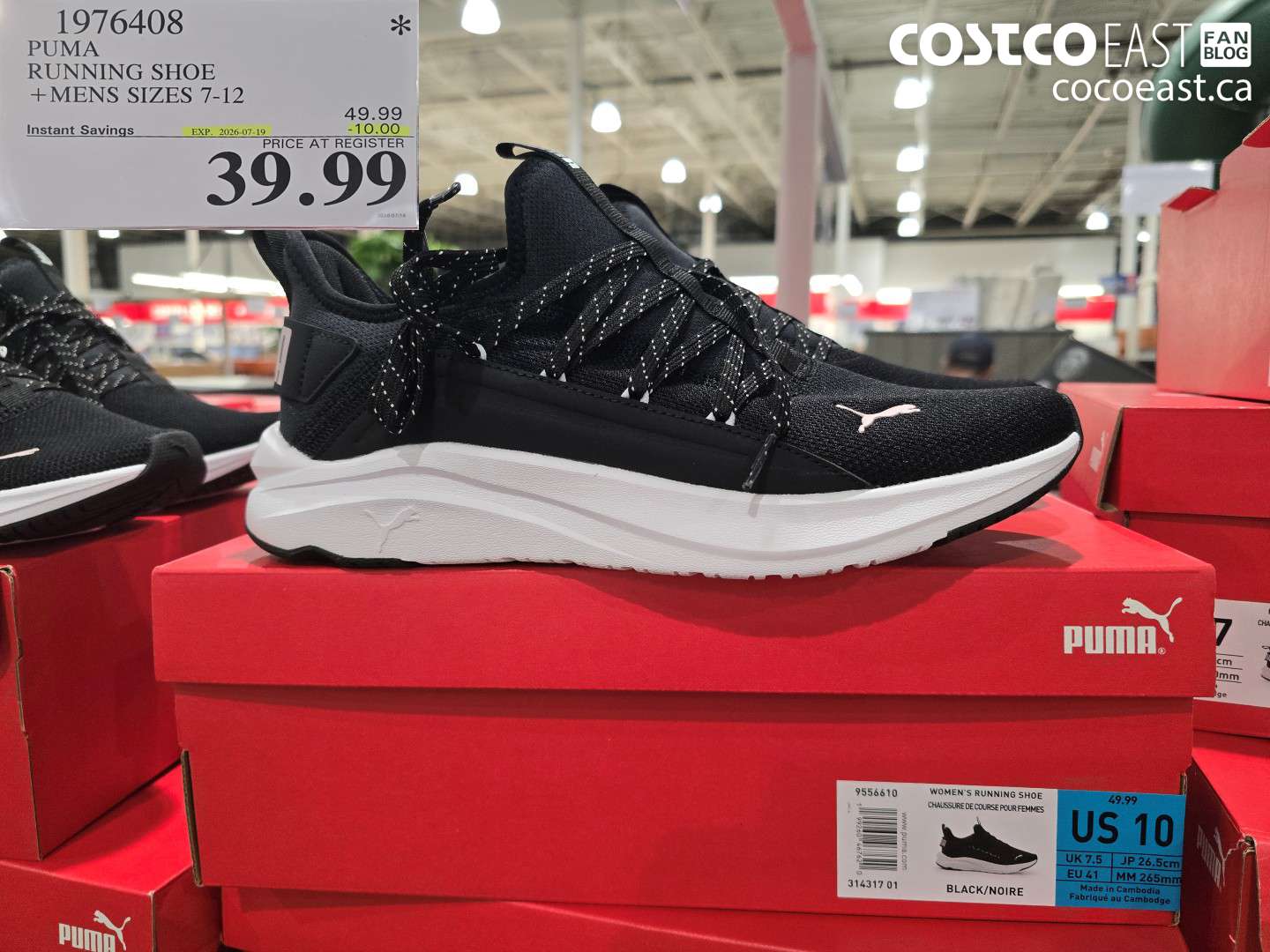 1976408 PUMA RUNNING SHOE MENS SIZES 7-12 ($10.00 INSTANT SAVINGS EXPIRES ON 2026-07-19) $39.99