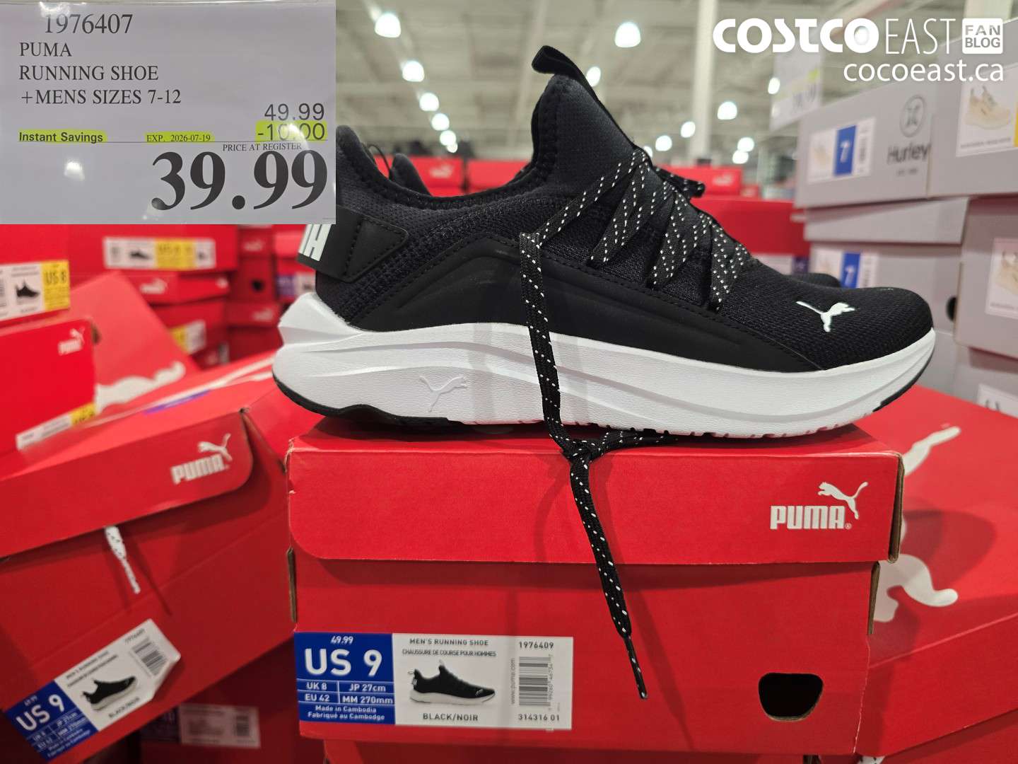1976407 PUMA RUNNING SHOE + MENS SIZES 7-12 ($10.00 INSTANT SAVINGS EXPIRES ON 2026-07-19) $39.99