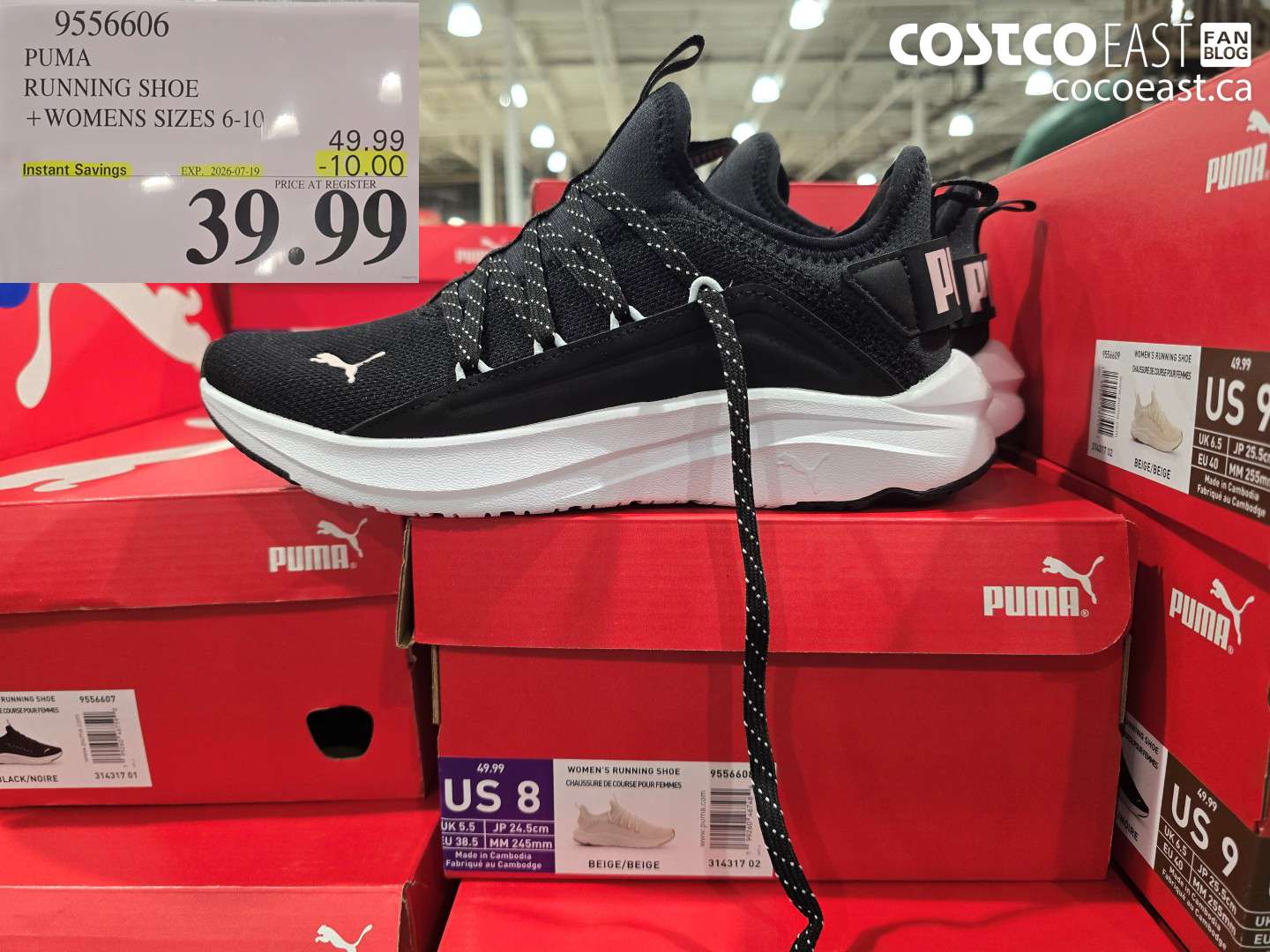 9556606 PUMA RUNNING SHOE + WOMENS SIZES 6-10 ($10.00 INSTANT SAVINGS EXPIRES ON 2026-07-19) $39.99