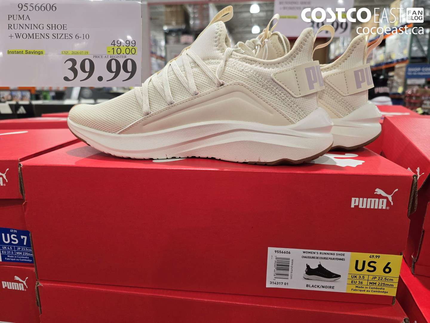 9556606 PUMA RUNNING SHOE + WOMENS SIZES 6-10 ($10.00 INSTANT SAVINGS EXPIRES ON 2026-07-19) $39.99