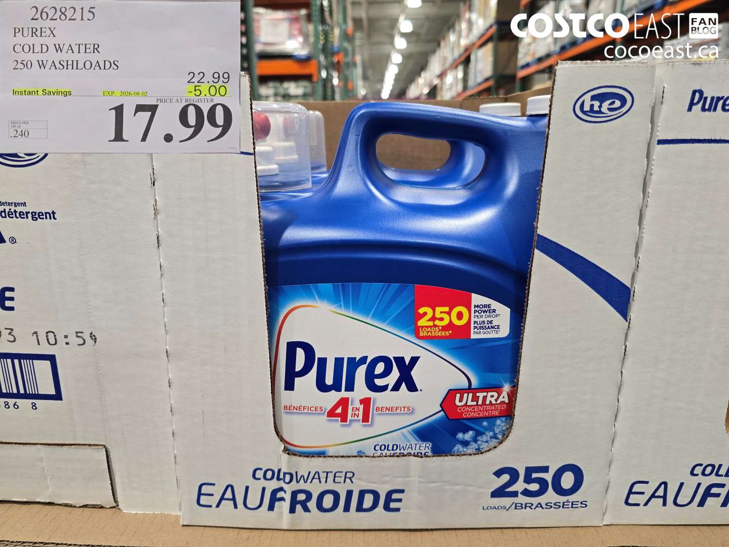 2628215 PUREX COLD WATER 250 WASHLOADS ($5.00 INSTANT SAVINGS EXPIRES ON 2026-08-02) $17.99