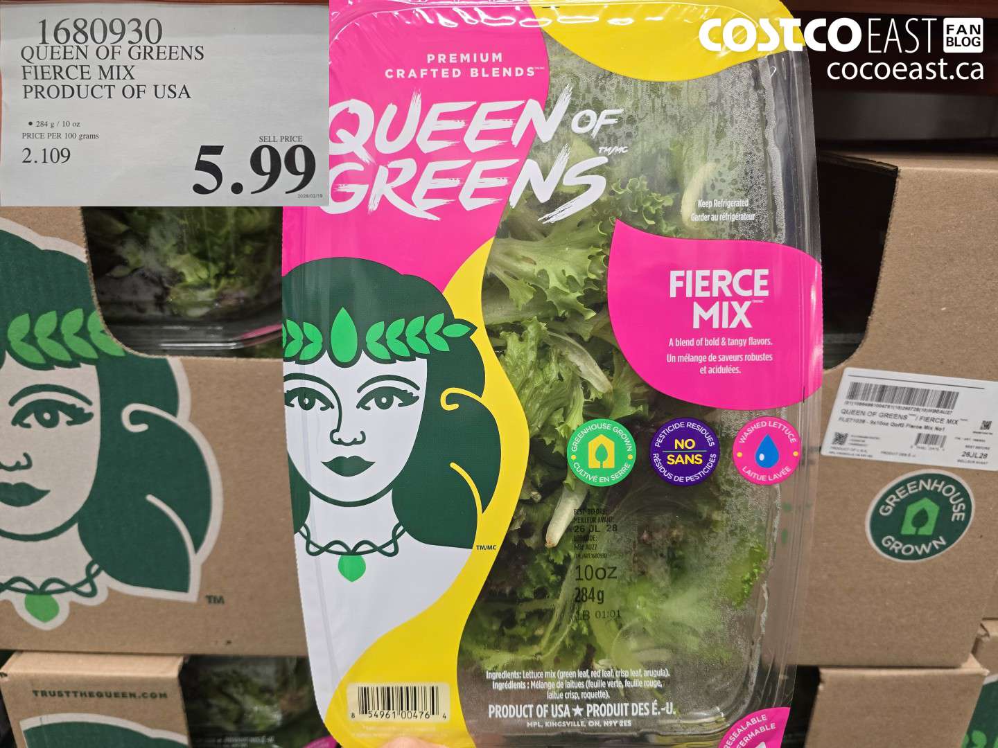 1680930 QUEEN OF GREENS FIERCE MIX PRODUCT OF USA $5.99