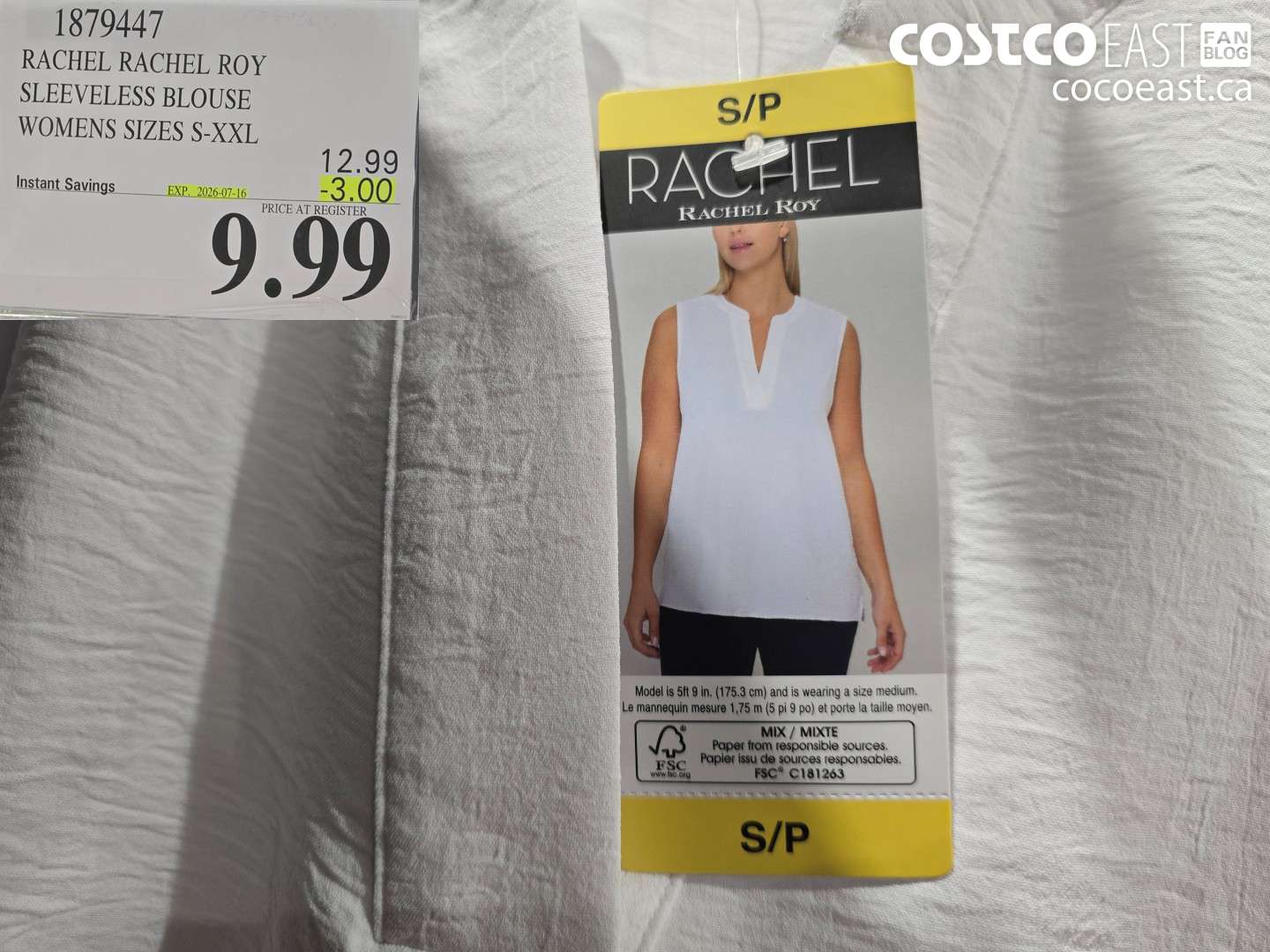 1879447 RACHEL RACHEL ROY SLEEVELESS BLOUSE WOMENS SIZES S-XXL ($3.00 INSTANT SAVINGS EXPIRES ON 2026-07-16) $9.99