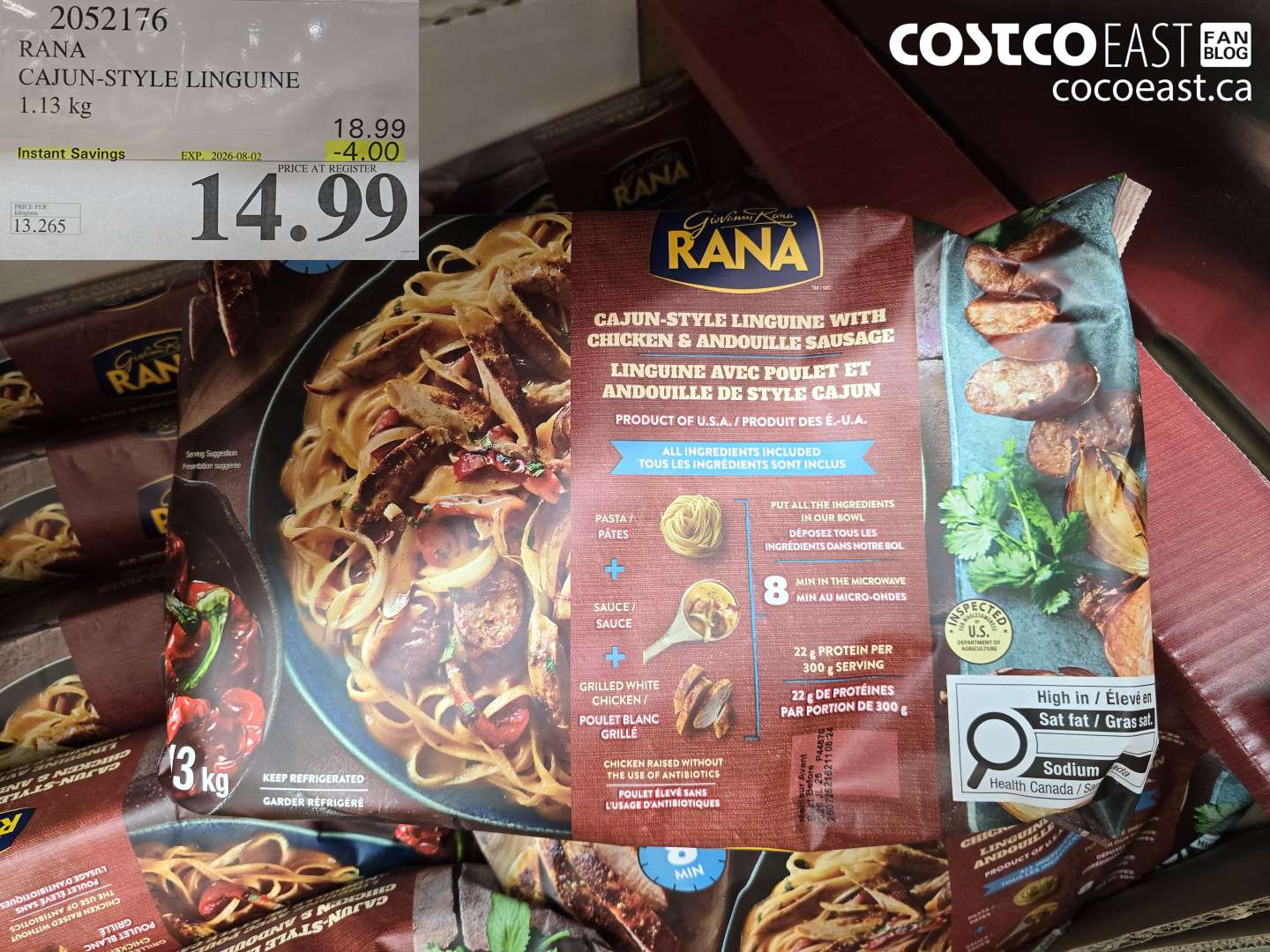 2052176 RANA CAJUN-STYLE LINGUINE 1.13 KG ($4.00 INSTANT SAVINGS EXPIRES ON 2026-08-02) $14.99