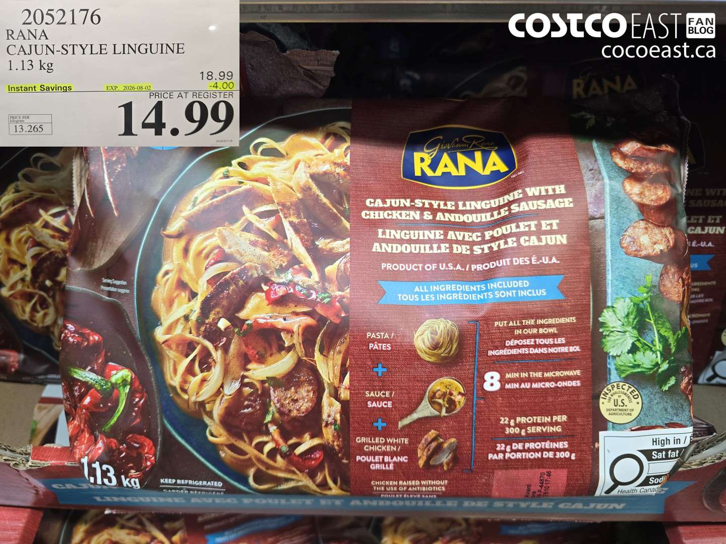 2052176 RANA CAJUN-STYLE LINGUINE 1.13 KG ($4.00 INSTANT SAVINGS EXPIRES ON 2026-08-02) $14.99