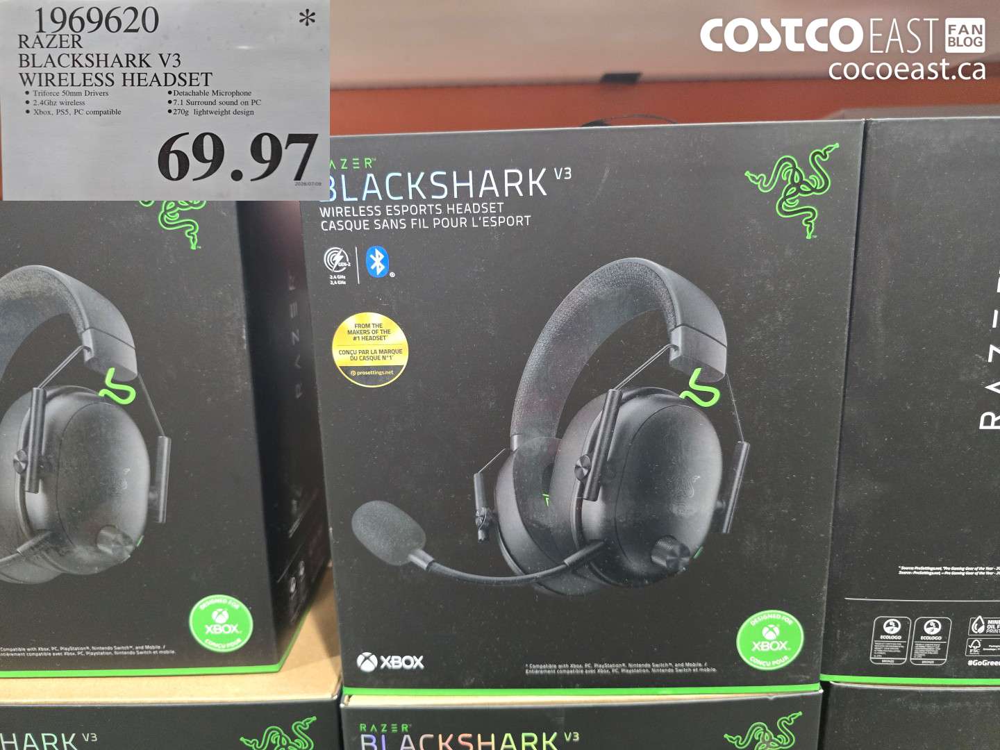 1969620 RAZER BLACKSHARK V3 WIRELESS HEADSET $69.97